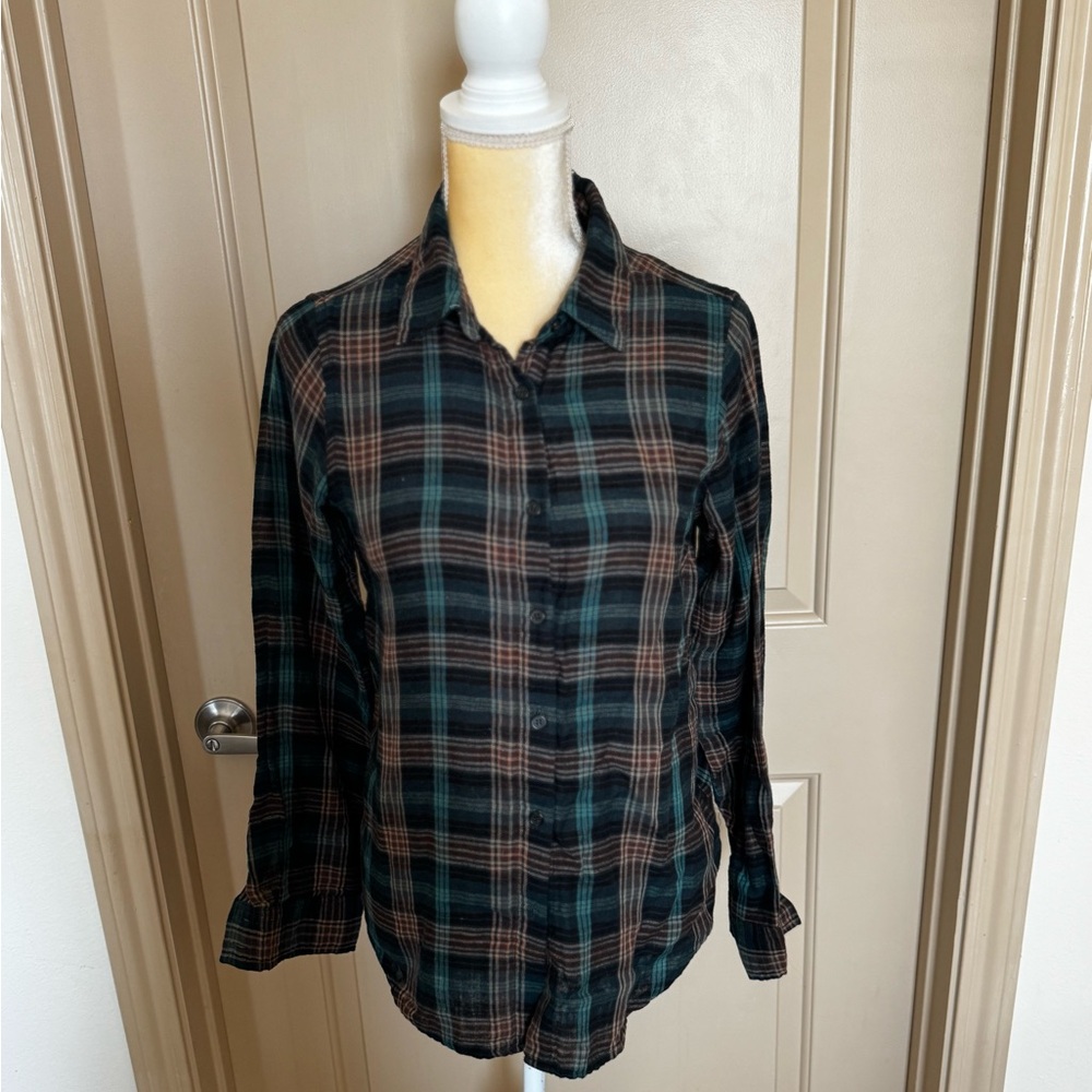 Plaid Button-Up Shirt